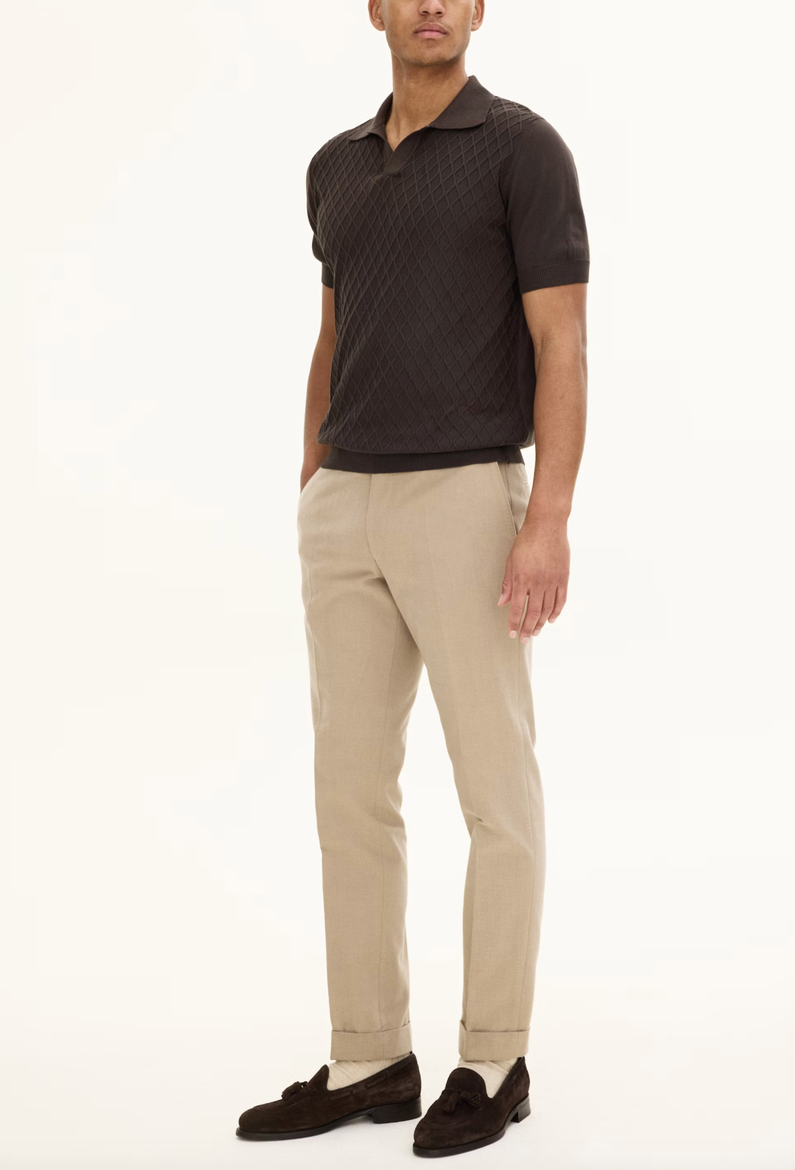 MIRZA KABELSTRIKKET POLOSHIRT