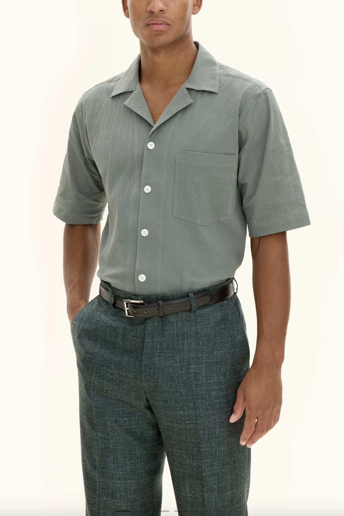 BOWLING COLLAR SEERSUCKER SS SKJORTE