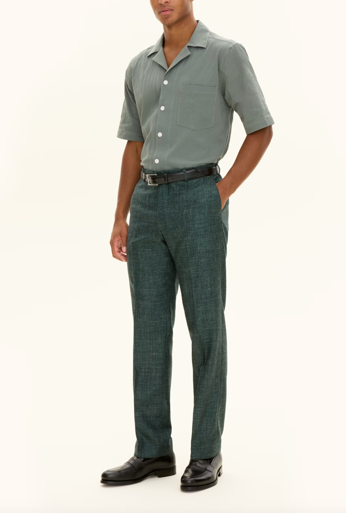 BOWLING COLLAR SEERSUCKER SS SKJORTE