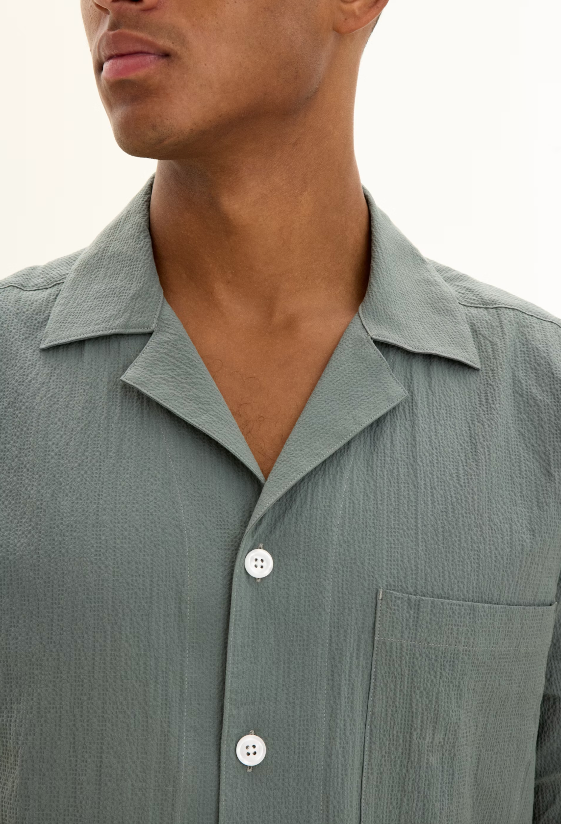 BOWLING COLLAR SEERSUCKER SS SKJORTE