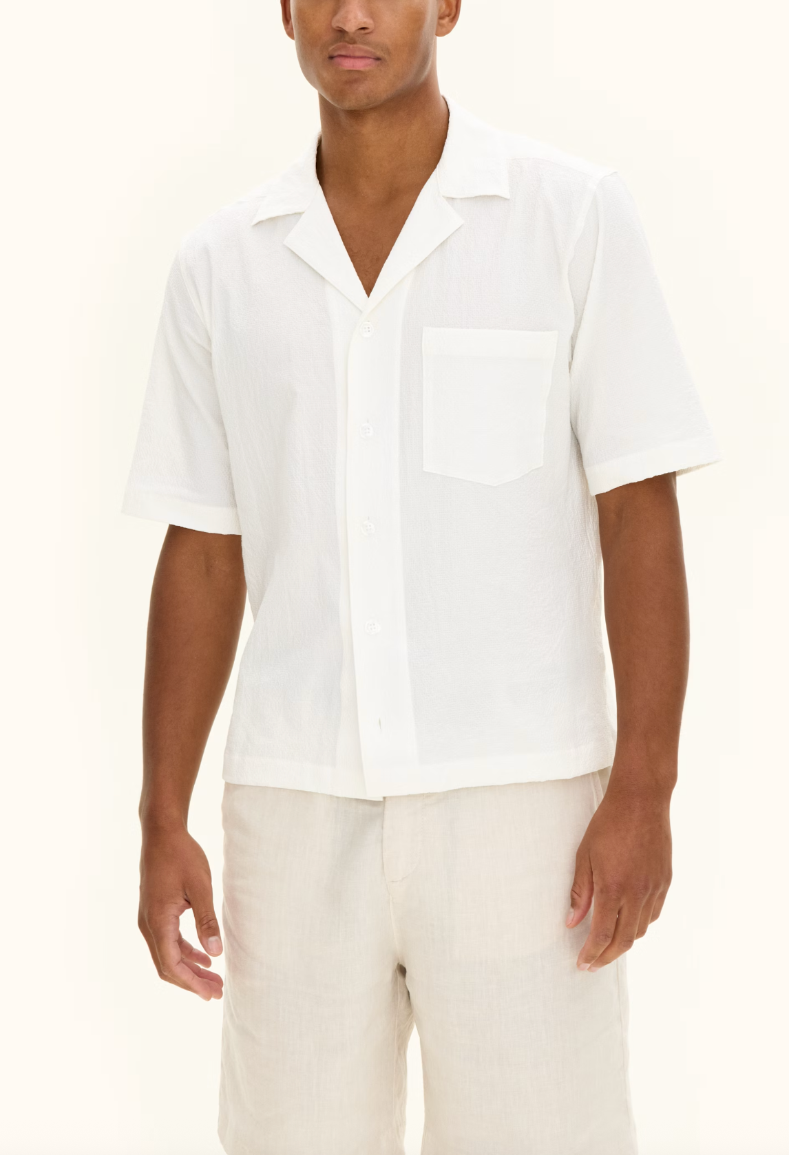 BOWLING COLLAR SEERSUCKER SS SKJORTE