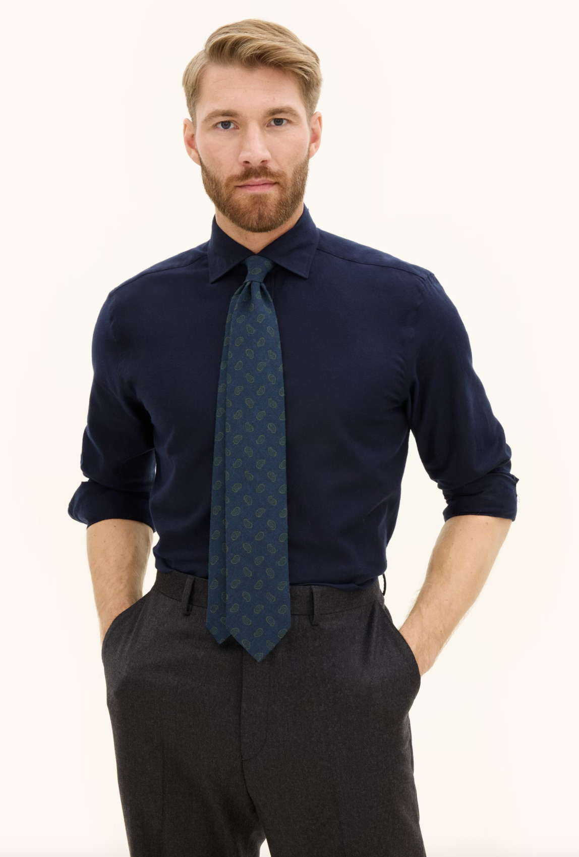 REG FIT BRUSHED FLANNEL SKJORTE