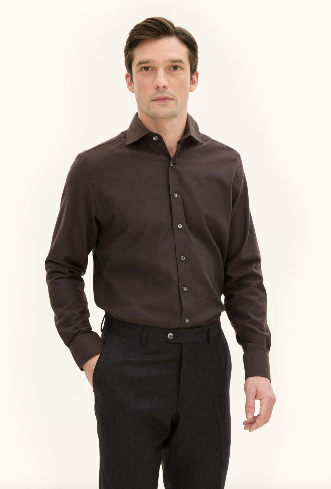 REG FIT BRUSHED FLANNEL SKJORTE