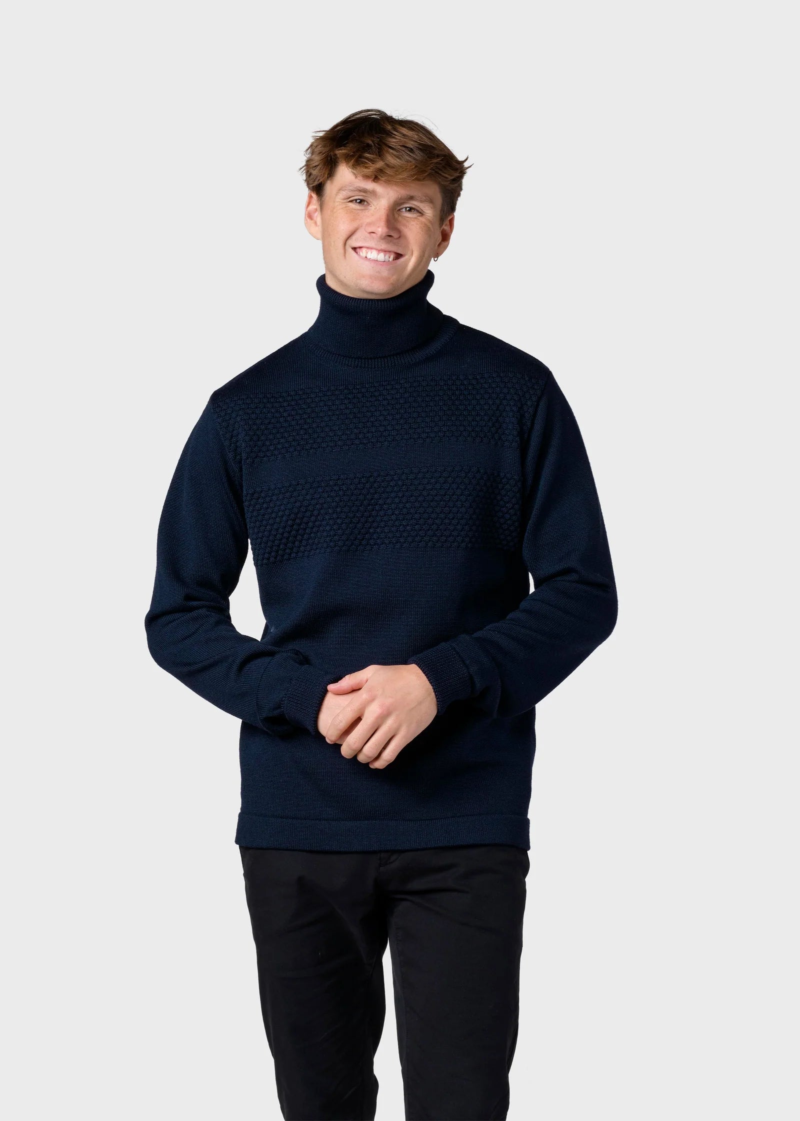 THORVALD KNIT RULLEKRAVE - NAVY