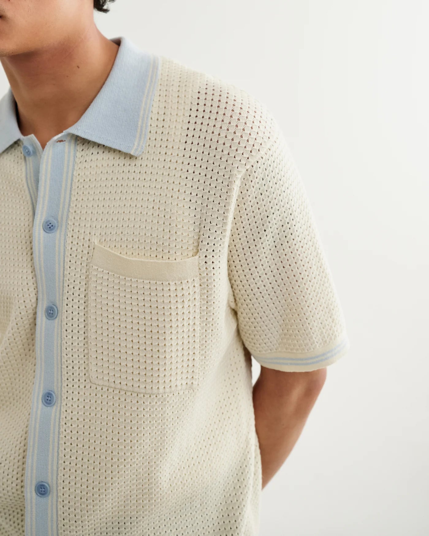 BELLE SS SHIRT TIPPED - ECRU