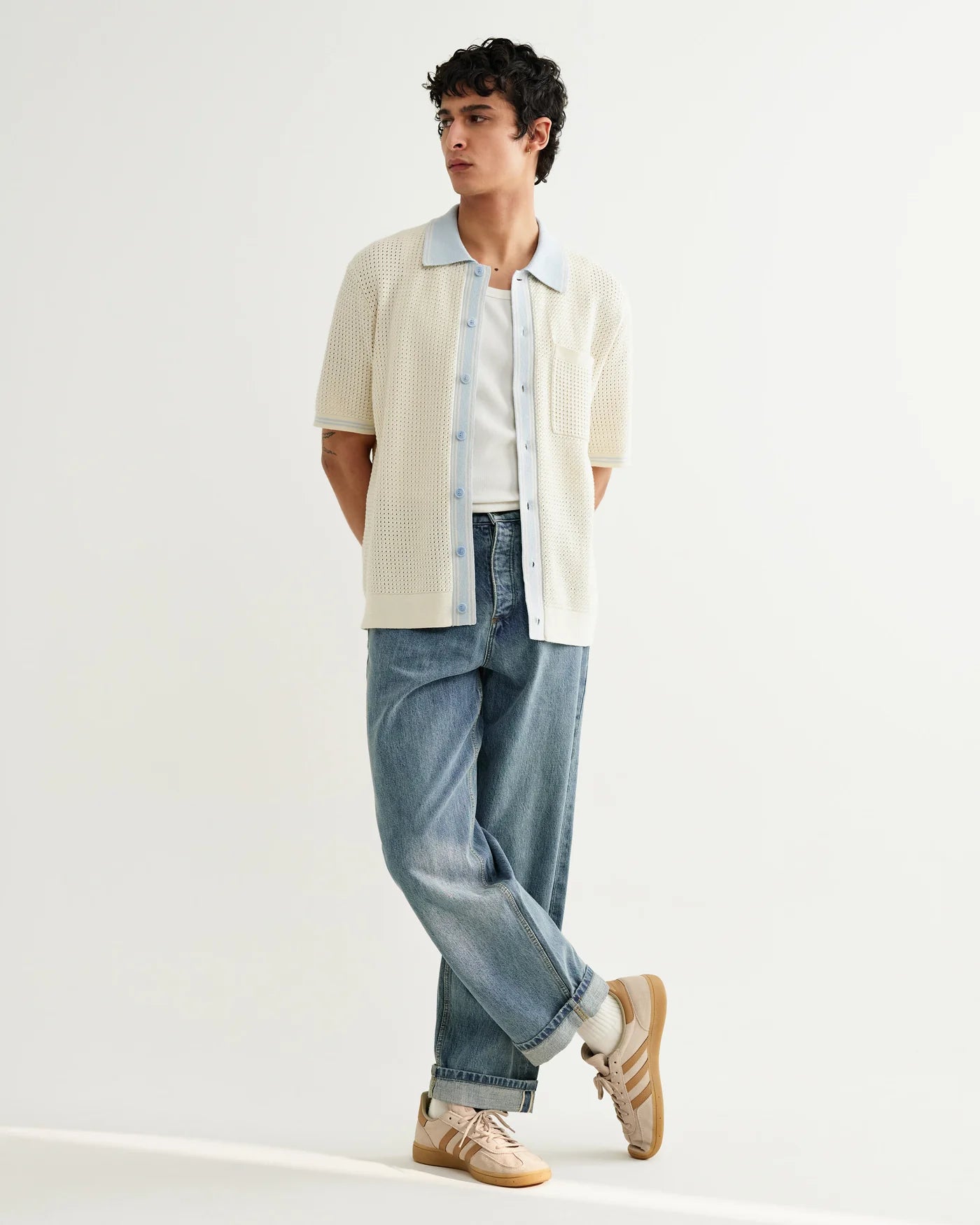 BELLE SS SHIRT TIPPED - ECRU