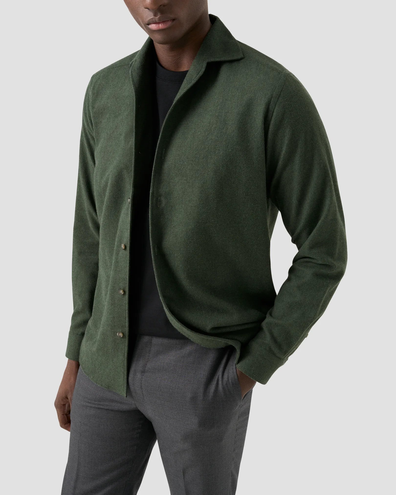 SOLID FLANNEL SKJORTE