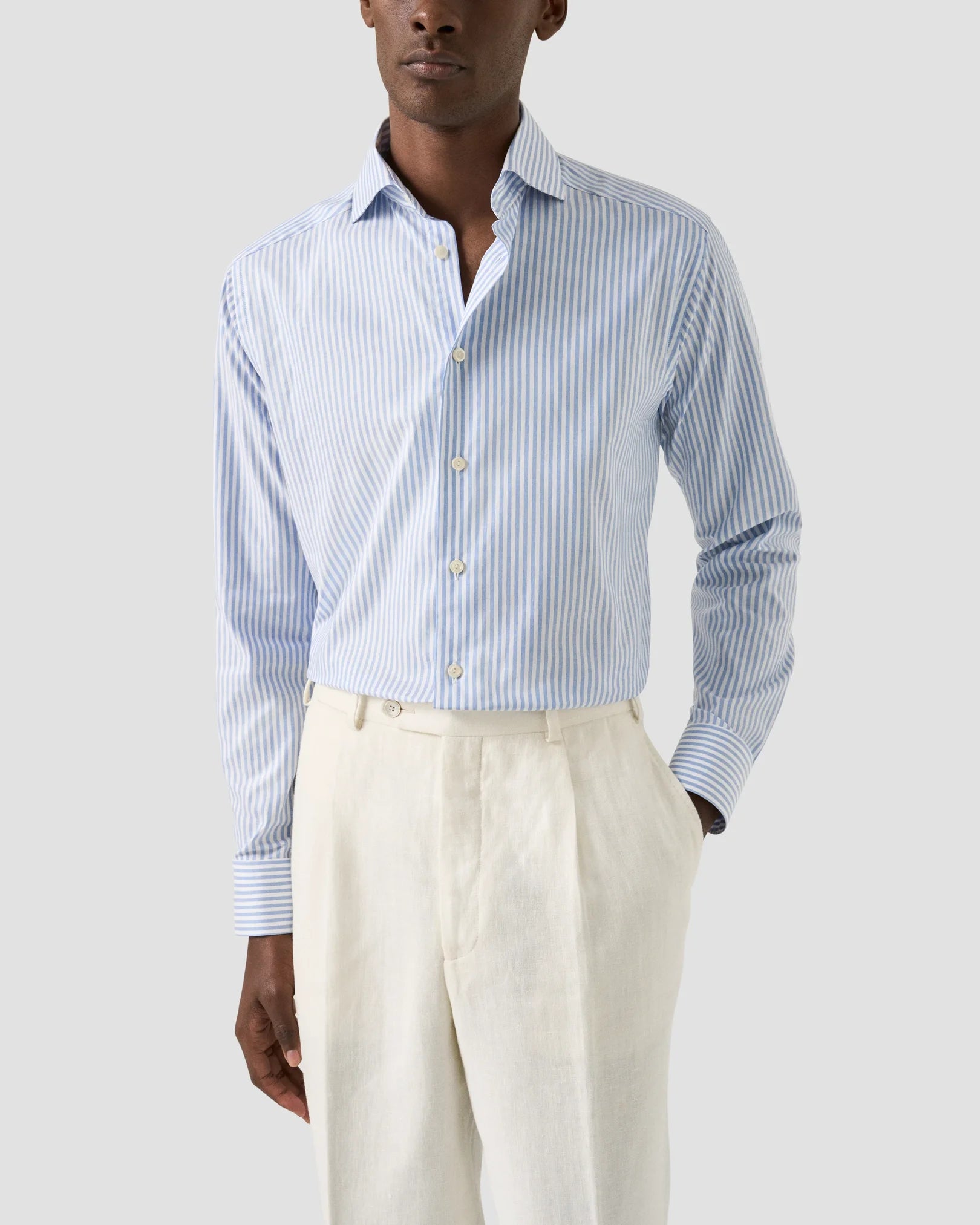 STRIPED SIGNATURE OXFORD SHIRT  / CONTEMPORARY FIT