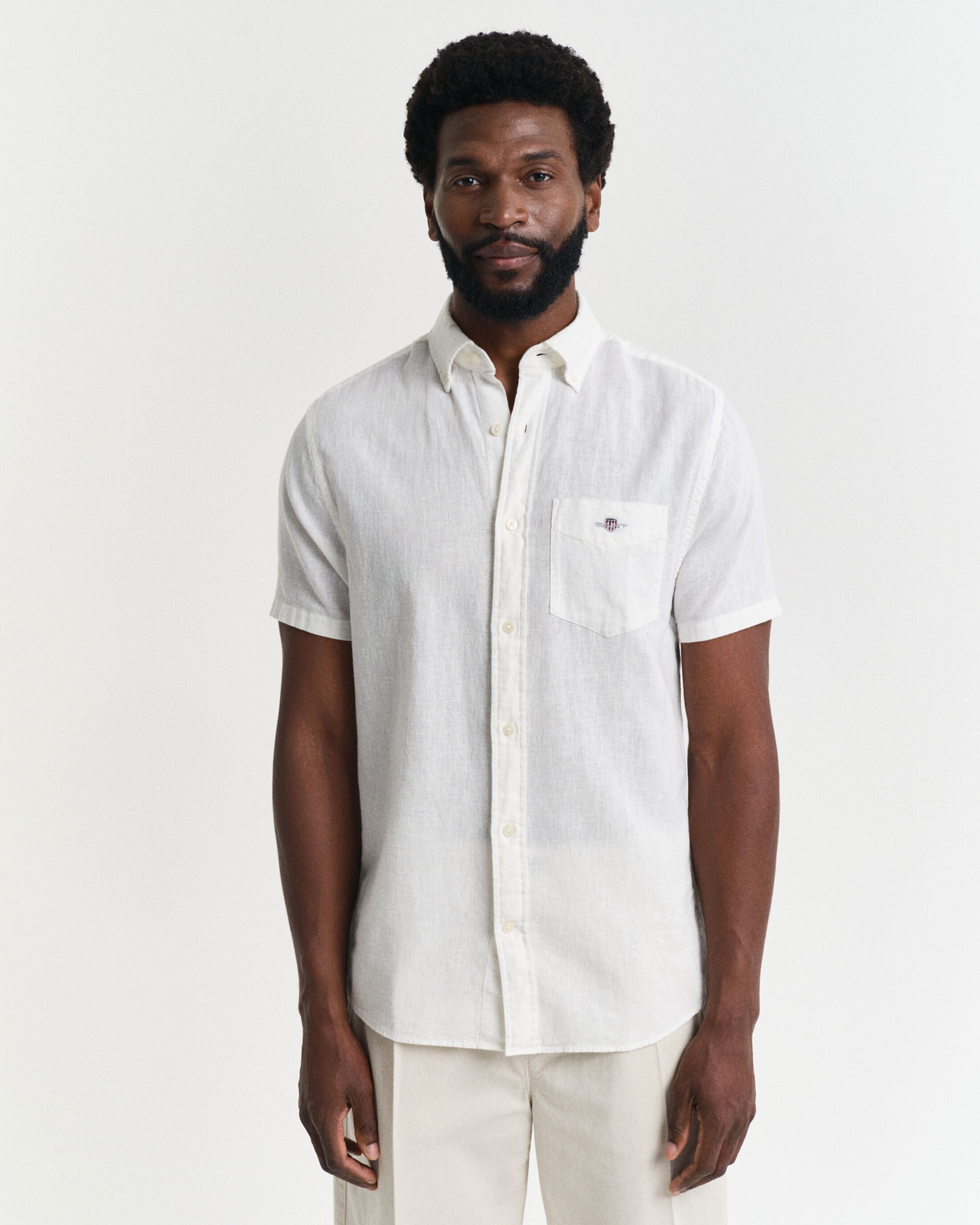 REG COTTON LINEN SS SHIRT