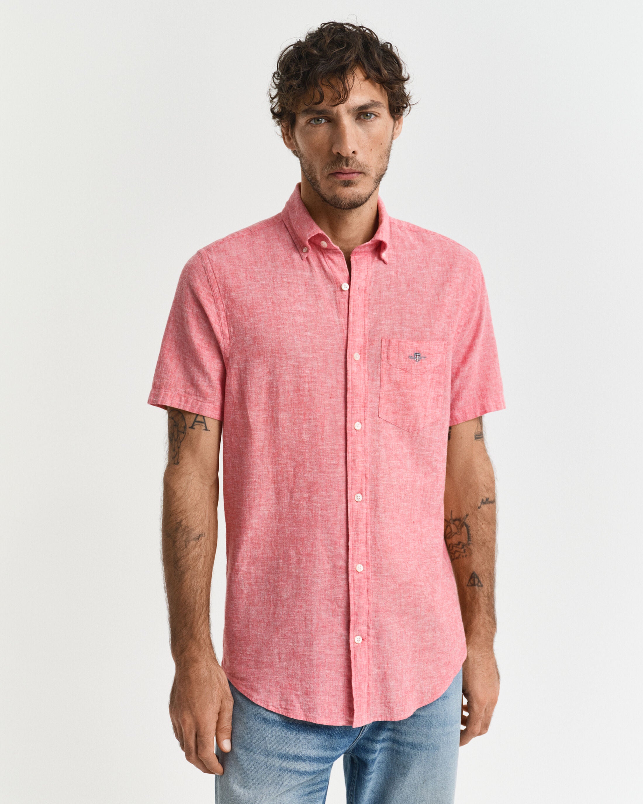 REG COTTON LINEN SS SHIRT