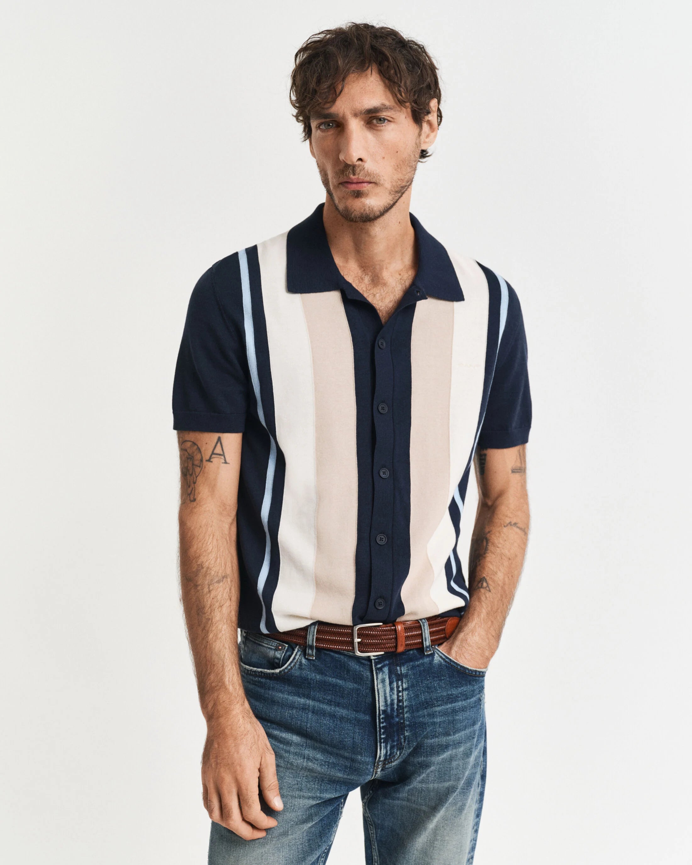 COLOR BLOCKED COTTON SS