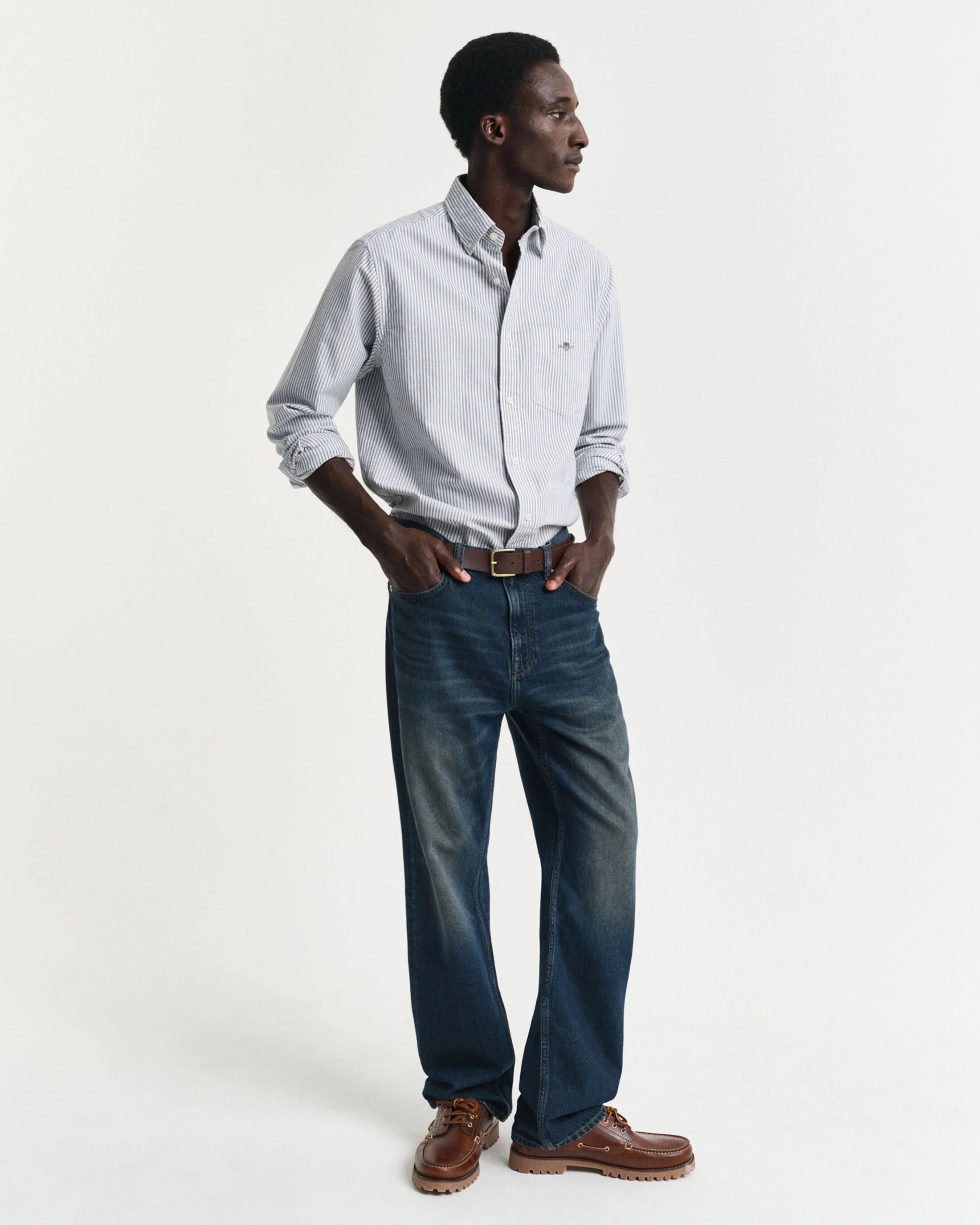 KLASSISK BANKERSTRIBET OXFORD SKJORTE