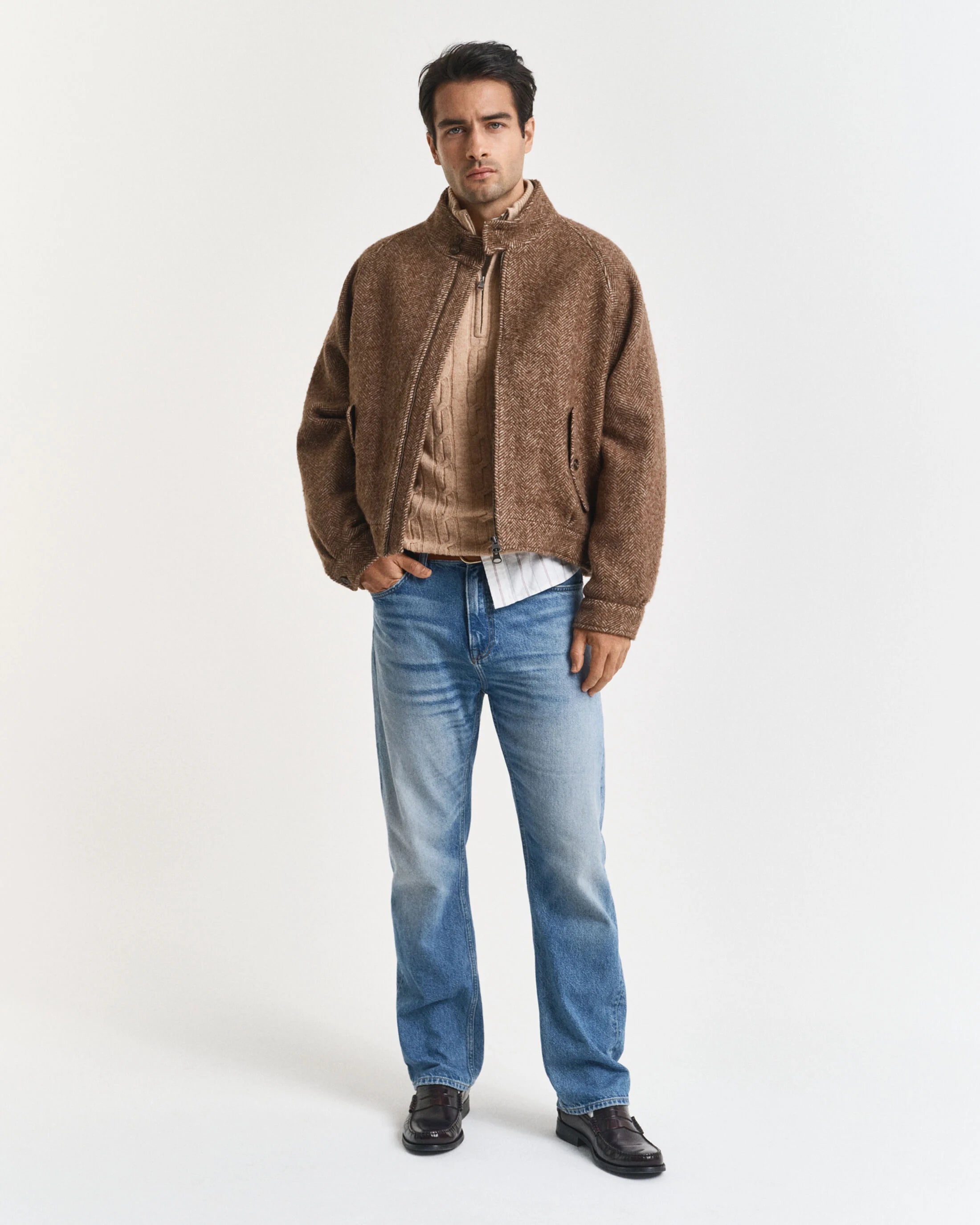 KABELSTRIK I LAMMEULD HALF ZIP