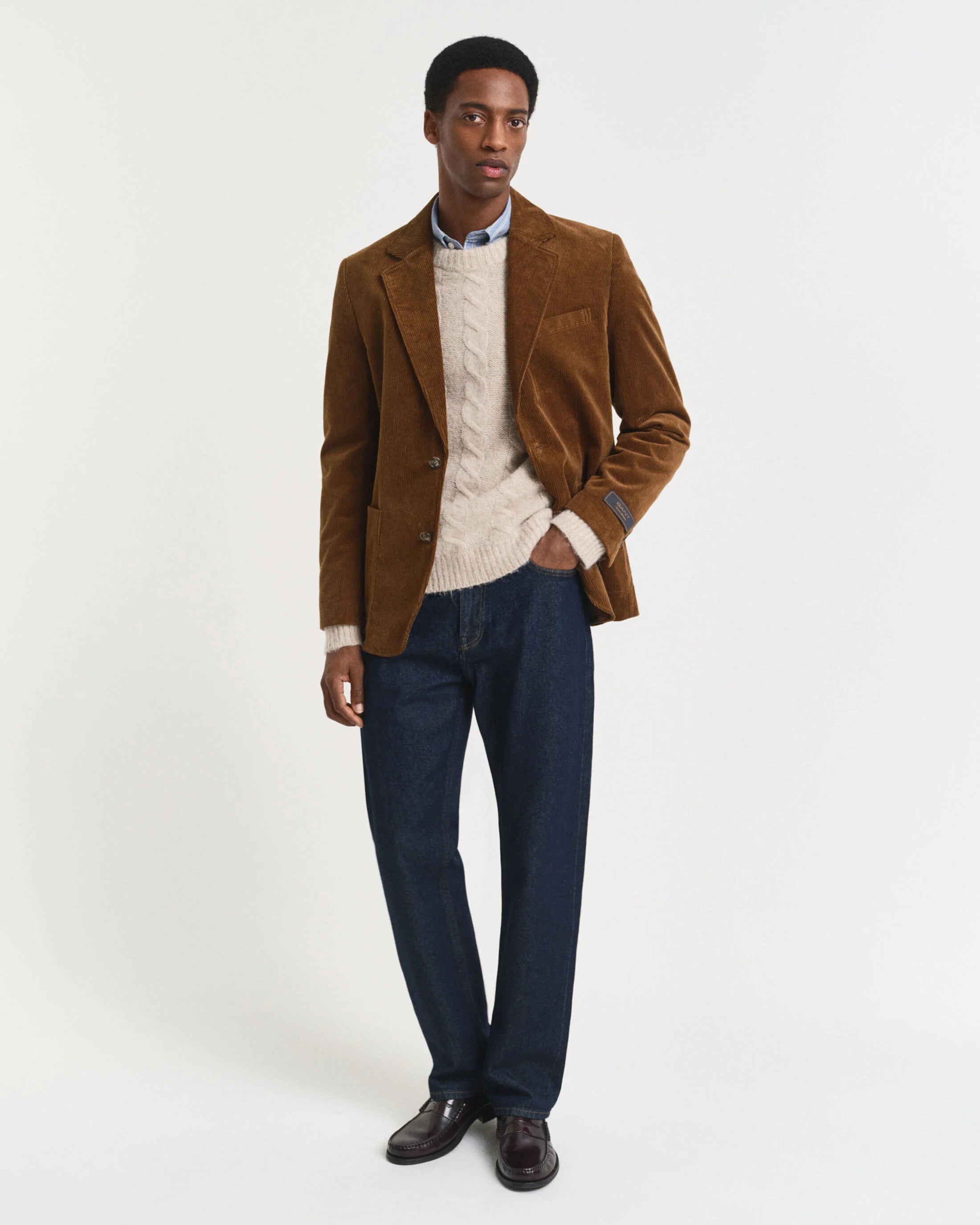 CABLE C NECK SWEATER I LAMMEULD