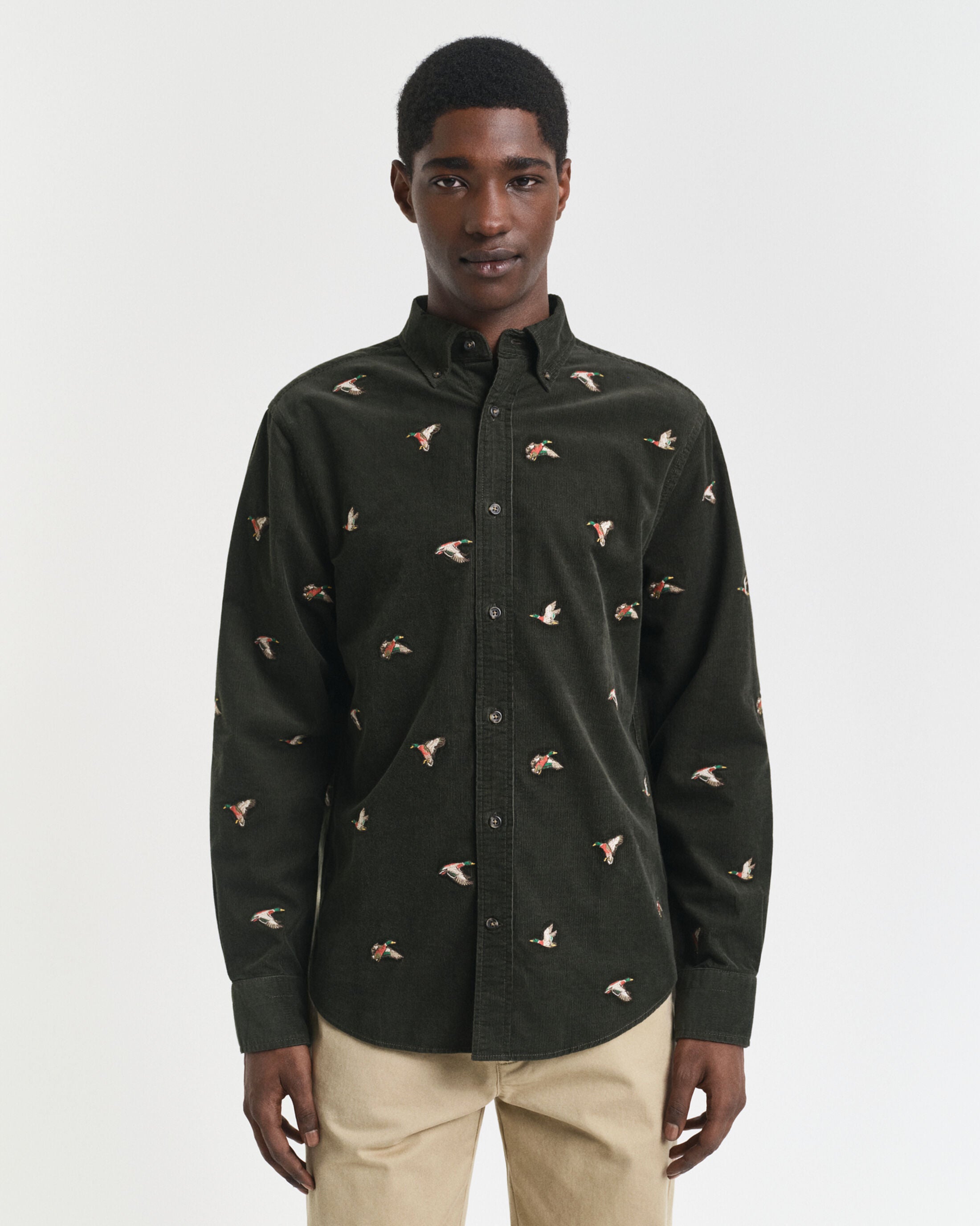 REG EMBROIDERED CORDUROY DUCK SKJORTE