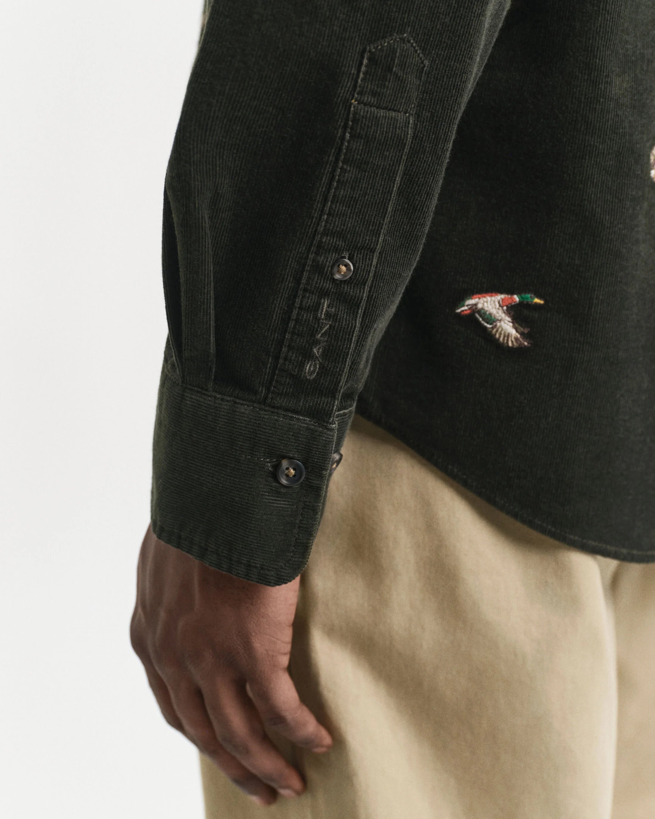 REG EMBROIDERED CORDUROY DUCK SKJORTE