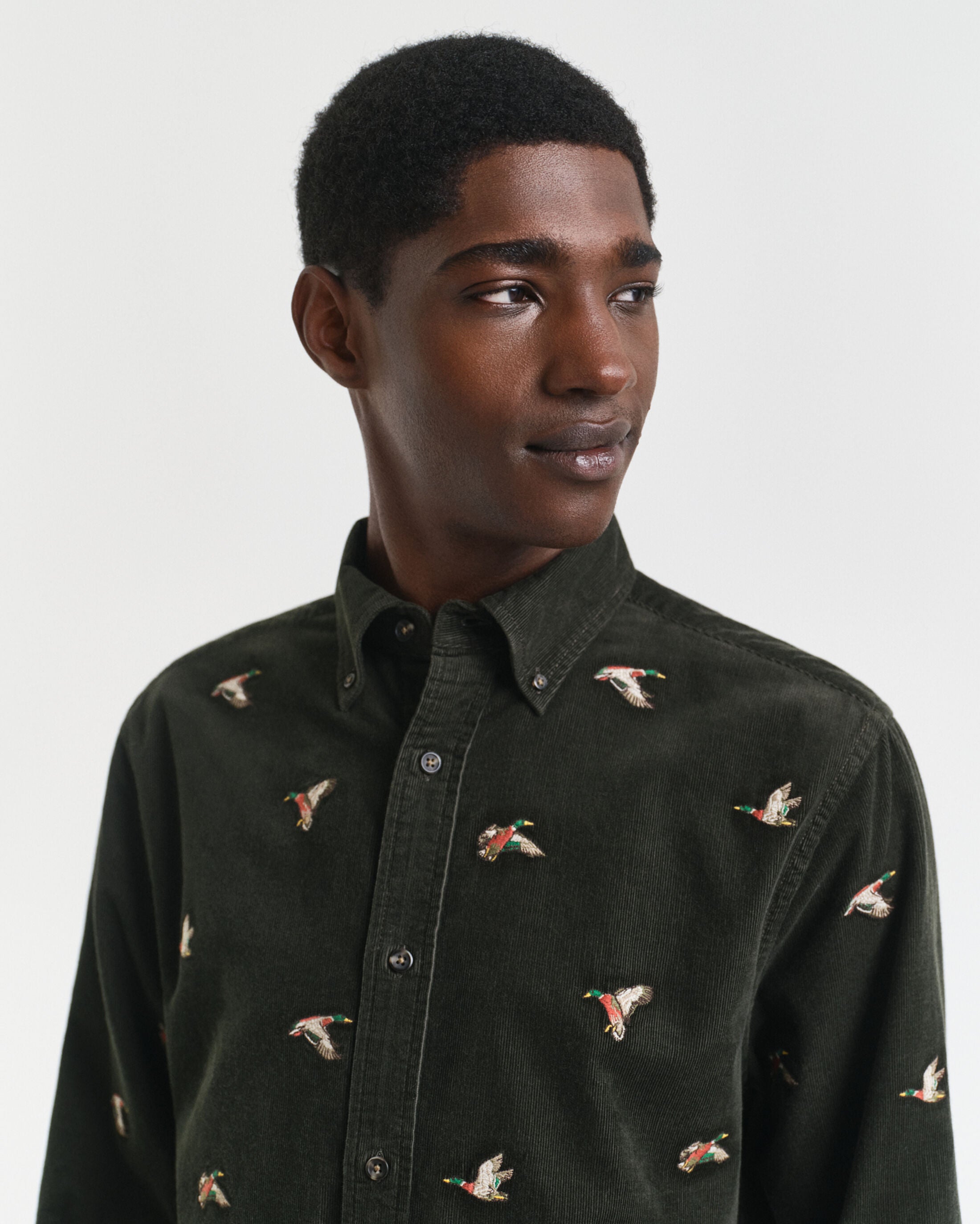 REG EMBROIDERED CORDUROY DUCK SKJORTE